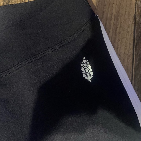 Free people movement black micro duet shorts activewear workout logo spring $68 - Picture 5 of 6